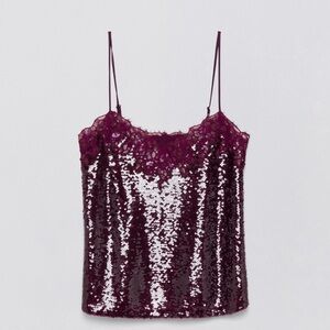 SIMKHAI Arlene Sequined & Lace Tank size 6 NWT